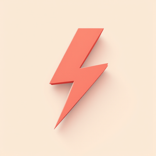 Kickstart app icon &mdash; a coral lightning bolt on a cream background